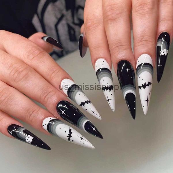 false nails halloween funny nail stickers long stiletto fake nails press on black white bat finished false nails full cover y2k nail tips x0, Red;gold
false nails halloween funny nail stickers long stiletto fake nails press on black white bat finished false nails full cover y2k nail tips x0, Red;gold