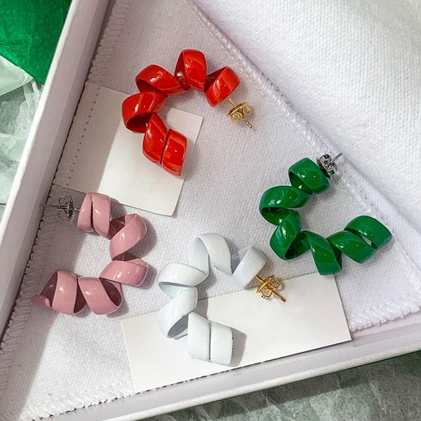 knot trend famous brand pink red white green telephone circle twist earrings for women designer jewelry party runway, Silver
knot trend famous brand pink red white green telephone circle twist earrings for women designer jewelry party runway, Silver