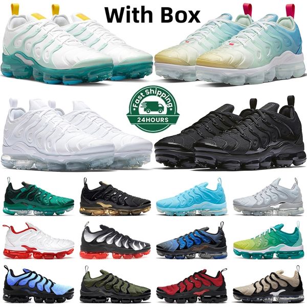 with box tn plus running shoes men women triple black white aqua silver particle wolf grey hyper blue sky pink water trainers sports sneaker
with box tn plus running shoes men women triple black white aqua silver particle wolf grey hyper blue sky pink water trainers sports sneaker