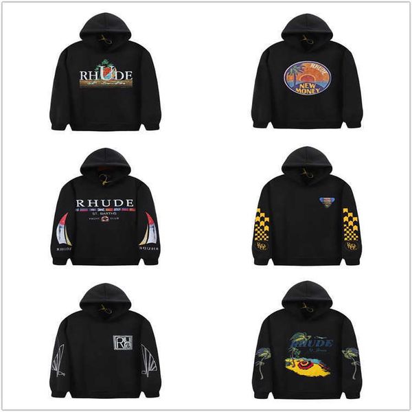 rhude spring and autumn youth multiple collections printed loose couple pullover hooded casual hip hop plush sweater, Black
rhude spring and autumn youth multiple collections printed loose couple pullover hooded casual hip hop plush sweater, Black