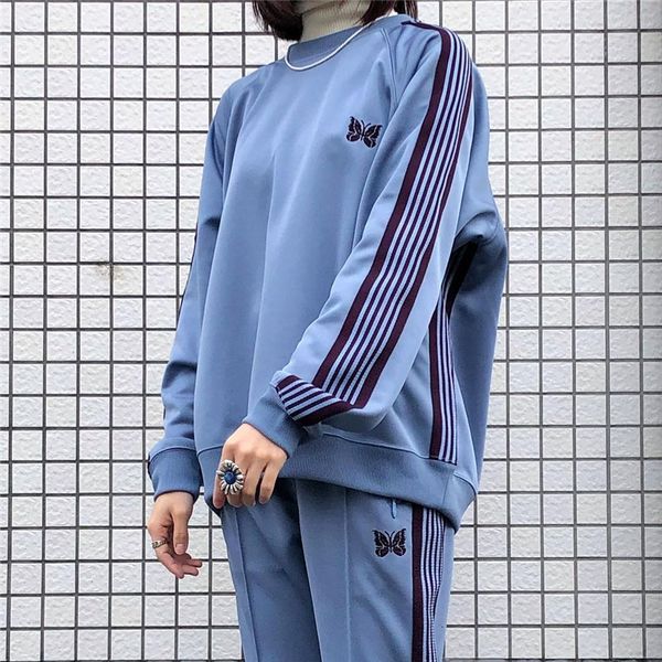 men's hoodies sweatshirts men women 1 1 brown webbing stripe embroidery butterfly needles crewneck hoodie blue needles sweatshirts 2308, Black
men's hoodies sweatshirts men women 1 1 brown webbing stripe embroidery butterfly needles crewneck hoodie blue needles sweatshirts 2308, Black
