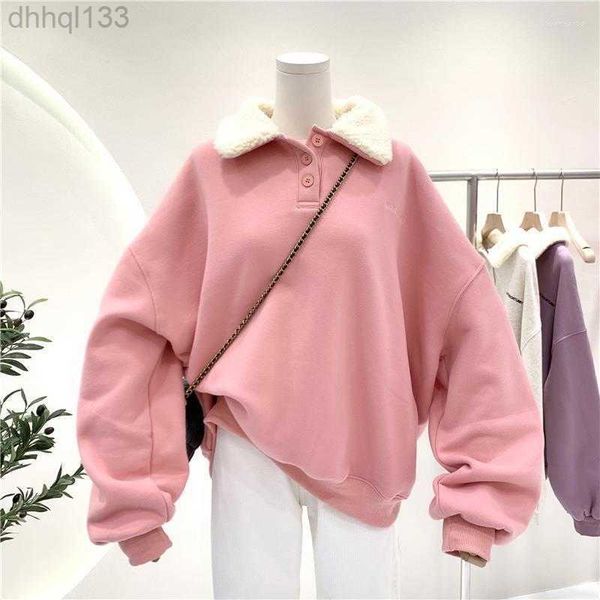 women hoodies lambswool button up pullover clothes girl pink hoodie autumn winter korean style velvet oversize sweatshirt streetwear, Black
women hoodies lambswool button up pullover clothes girl pink hoodie autumn winter korean style velvet oversize sweatshirt streetwear, Black