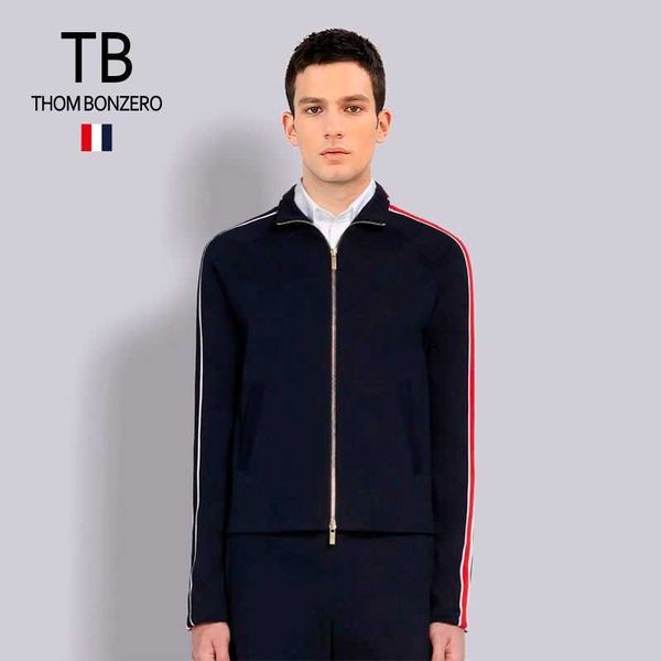 men's british light luxury jacket 2023 standing collar red white and blue striped zippered, Black;brown
men's british light luxury jacket 2023 standing collar red white and blue striped zippered, Black;brown