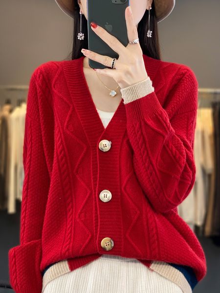 womens knits tees autumn winter women thick cardigans 100% merino wool sweater warm casual vneck twist cashmere knitted coat korean fashion, White
womens knits tees autumn winter women thick cardigans 100% merino wool sweater warm casual vneck twist cashmere knitted coat korean fashion, White