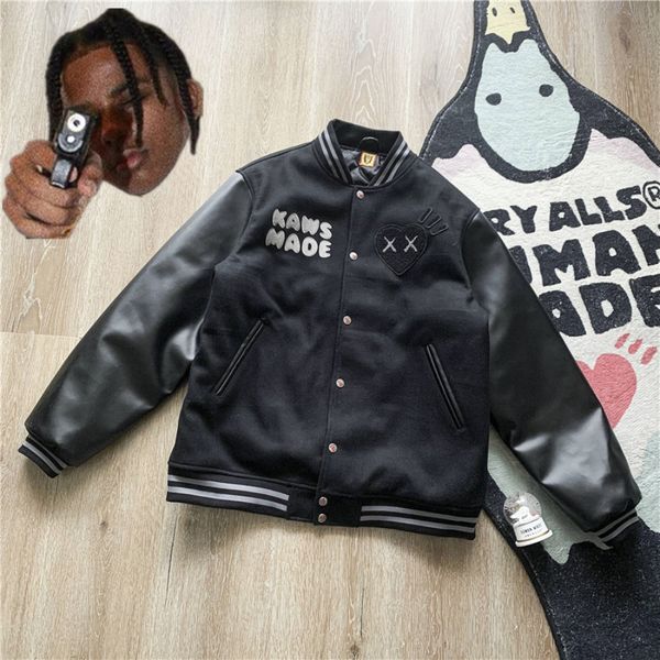men s jackets girls don t cry human made baseball jacekt men women leather sleeve embroidery letter cardigan fleece outwear coat 230826, Black;brown
men s jackets girls don t cry human made baseball jacekt men women leather sleeve embroidery letter cardigan fleece outwear coat 230826, Black;brown