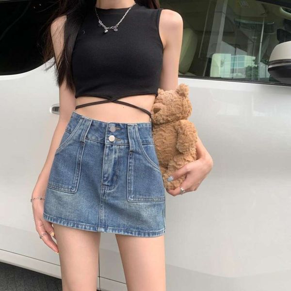 niche double buttoned a line denim skirt womens summer korean style simple girl wholesale, Black
niche double buttoned a line denim skirt womens summer korean style simple girl wholesale, Black