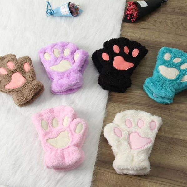 children s mittens 1 pair winter warm fingerless gloves fluffy plush cat paw lovely half finger mitten soft cotton kids outdoor accessories, White
children s mittens 1 pair winter warm fingerless gloves fluffy plush cat paw lovely half finger mitten soft cotton kids outdoor accessories, White