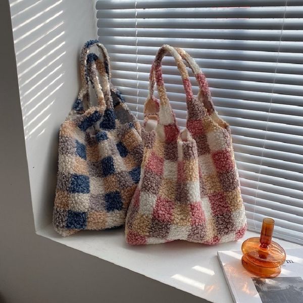 evening bag winter large size checkered plush shoulder bag gilrs lamb wool fleece shopper tote purse cute plaid shopping 230826
evening bag winter large size checkered plush shoulder bag gilrs lamb wool fleece shopper tote purse cute plaid shopping 230826