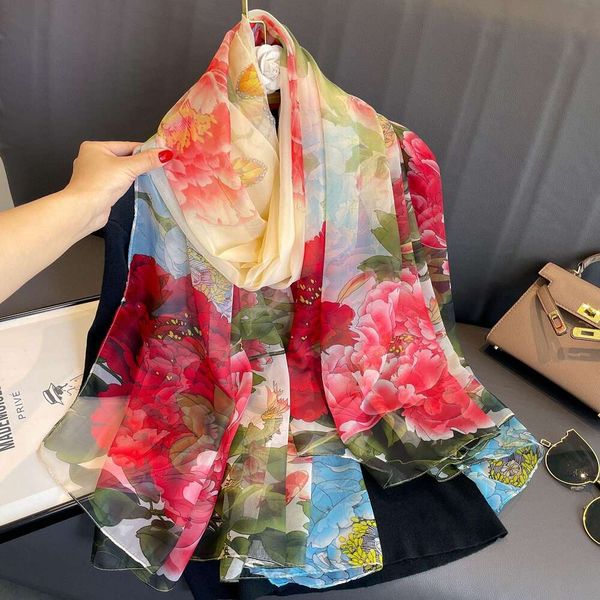 soft gauze peony flower scarf ladies summer long all matching thin large sunblock shawl, Blue;gray
soft gauze peony flower scarf ladies summer long all matching thin large sunblock shawl, Blue;gray