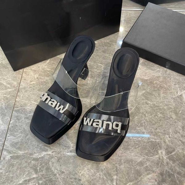 slippers version square head letter diamond buckle extra high thick heels transparent white waterproof platform sandals, Black
slippers version square head letter diamond buckle extra high thick heels transparent white waterproof platform sandals, Black