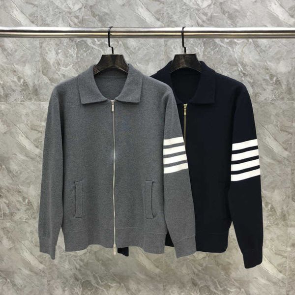 men's jackets tb new autumn/winter polo collar cotton four bar jacket long sleeve casual zipper coat, Black;brown
men's jackets tb new autumn/winter polo collar cotton four bar jacket long sleeve casual zipper coat, Black;brown