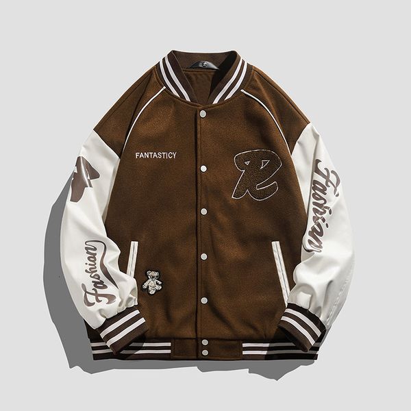 men s jackets casual bomber men autumn winter streetwear baseball uniform vintage homme couple clothing oversized hip hop fashion male 23082, Black;brown
men s jackets casual bomber men autumn winter streetwear baseball uniform vintage homme couple clothing oversized hip hop fashion male 23082, Black;brown
