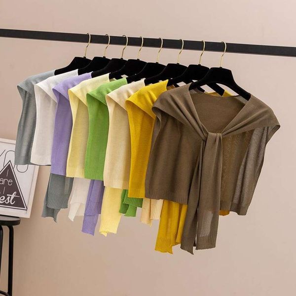 a girls summer all in scarves one shawl with fashionable ice silk thin air conditioned room shoulder pad small vest, Blue;gray
a girls summer all in scarves one shawl with fashionable ice silk thin air conditioned room shoulder pad small vest, Blue;gray