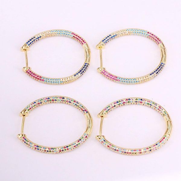huggie 4pairs, micro pave cz gold color female big hoop fashion jewelry rainbow zirconia oval shaped colorful cz crystal earrings, Golden;silver
huggie 4pairs, micro pave cz gold color female big hoop fashion jewelry rainbow zirconia oval shaped colorful cz crystal earrings, Golden;silver