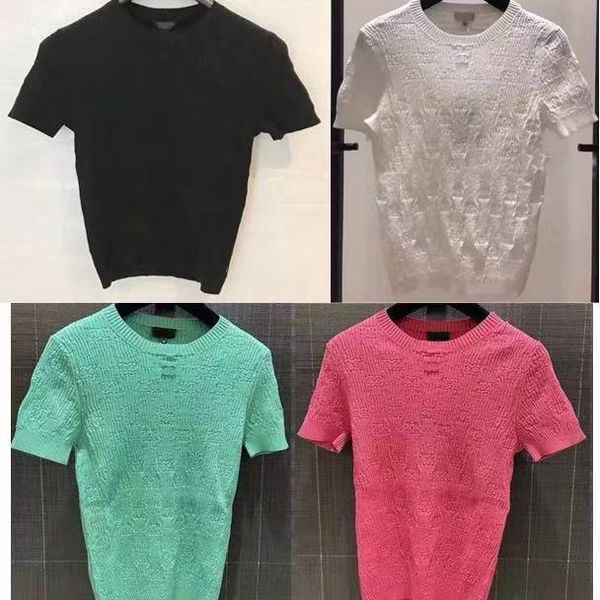 2023 new fashion designer womens knits women's sweater embroidery logo neck high end coach channel knitted short sleeve tees, White
2023 new fashion designer womens knits women's sweater embroidery logo neck high end coach channel knitted short sleeve tees, White