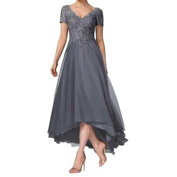 mother of the bride dresses with short sleeves for wedding v neck elegant long formal evening party dresses hi-lo chiffon lace, Black;red
mother of the bride dresses with short sleeves for wedding v neck elegant long formal evening party dresses hi-lo chiffon lace, Black;red