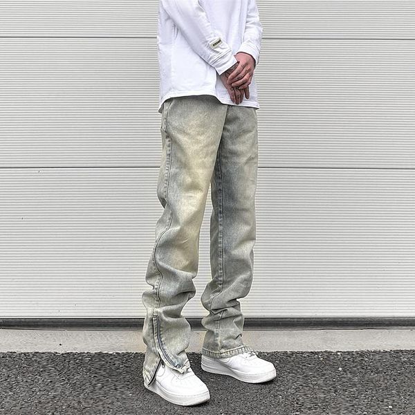 women s jeans streetwear vibe vintage distressed washed trousers yellow mud dyed zipper split straight men s and clothing 230826, Blue
women s jeans streetwear vibe vintage distressed washed trousers yellow mud dyed zipper split straight men s and clothing 230826, Blue