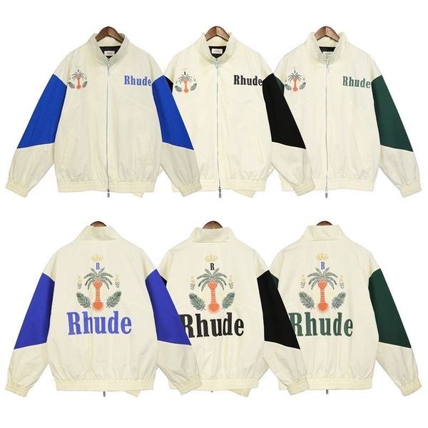 designer rhude mens varsity jacket womens zip up hoodie outerwear street trendy hip hop letter printed coats, Black;brown
designer rhude mens varsity jacket womens zip up hoodie outerwear street trendy hip hop letter printed coats, Black;brown