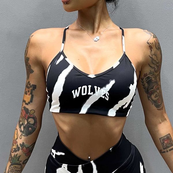 darcsport wolf head zebra pattern fitness sports bra women's adjustable shoulder strap yoga bra brocade, Gray
darcsport wolf head zebra pattern fitness sports bra women's adjustable shoulder strap yoga bra brocade, Gray