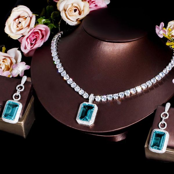 necklace cwwzircons sparkling 5a round cubic zirconia big tennis chain necklace pendant earrings wedding jewelry sets for party wear t662, Silver
necklace cwwzircons sparkling 5a round cubic zirconia big tennis chain necklace pendant earrings wedding jewelry sets for party wear t662, Silver