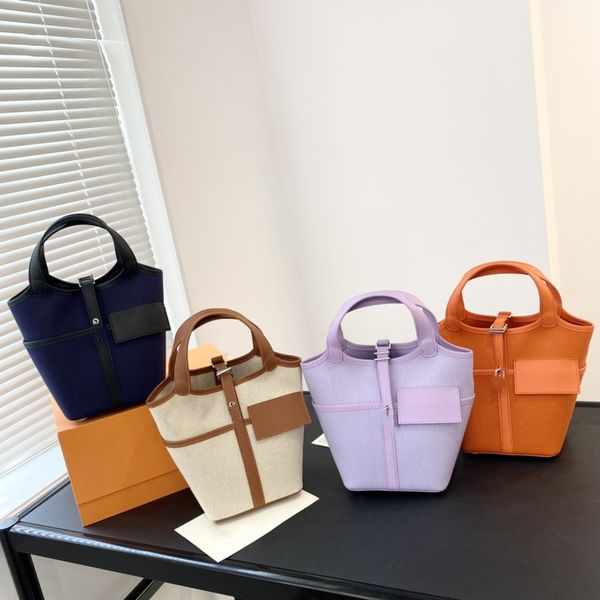 luxury designer bag canvas basket leather patchwork bucket bag metal lock tote shoulder crossbody bag
luxury designer bag canvas basket leather patchwork bucket bag metal lock tote shoulder crossbody bag