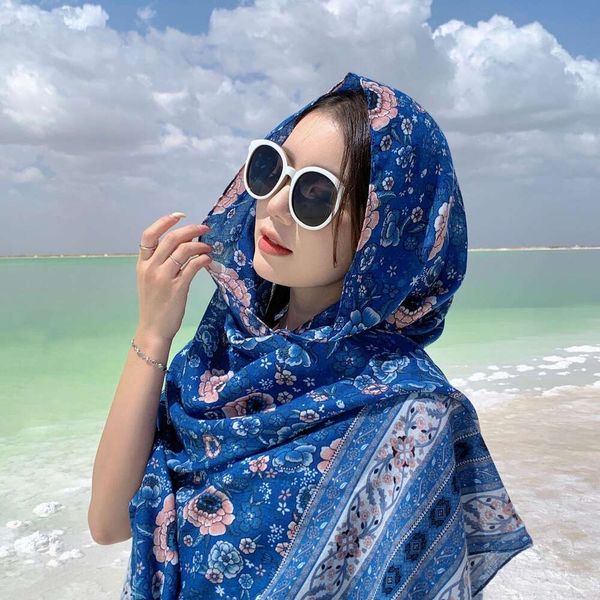 retro ethnic style scarf khaki salt lake travel vacation sun protection shawl p versatile decoration silk for, Blue;gray
retro ethnic style scarf khaki salt lake travel vacation sun protection shawl p versatile decoration silk for, Blue;gray