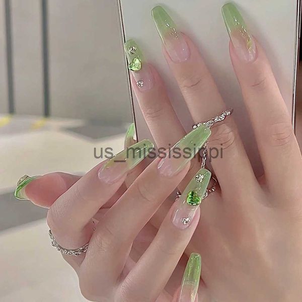 false nails new love green diamond gradient fake nails press on nail designs art long tips false forms with glue stick stickers reusable set, Red;gold
false nails new love green diamond gradient fake nails press on nail designs art long tips false forms with glue stick stickers reusable set, Red;gold