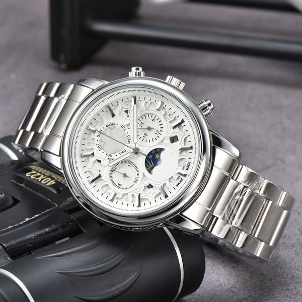 2023 men's quartz watch business fashion watch phl sun moon watch luxury design all steel solid strap watch luxury aa1, Slivery;golden
2023 men's quartz watch business fashion watch phl sun moon watch luxury design all steel solid strap watch luxury aa1, Slivery;golden