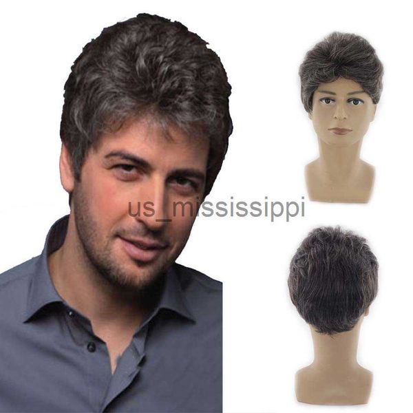synthetic wigs short men's wig blackgray mixed wigs synthetic smooth straight hair wig for men daily wear wigs x0826, Black
synthetic wigs short men's wig blackgray mixed wigs synthetic smooth straight hair wig for men daily wear wigs x0826, Black