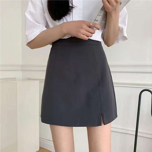 grey split skirt for women spring summer womens high waist short slimming butt a line, Black
grey split skirt for women spring summer womens high waist short slimming butt a line, Black