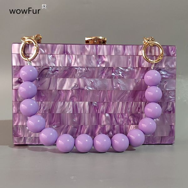 evening bags brand luxury pearl purple fashion women shoulder bag bead handle chain acrylic box clutches wedding party purse 230826
evening bags brand luxury pearl purple fashion women shoulder bag bead handle chain acrylic box clutches wedding party purse 230826