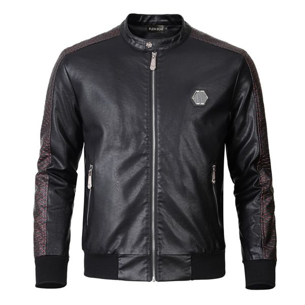 plein bear winter & autumn men coat jacket slim faux leather motorcycle pu faur jackets long-sleeve outerwear coats 841607, Black
plein bear winter & autumn men coat jacket slim faux leather motorcycle pu faur jackets long-sleeve outerwear coats 841607, Black