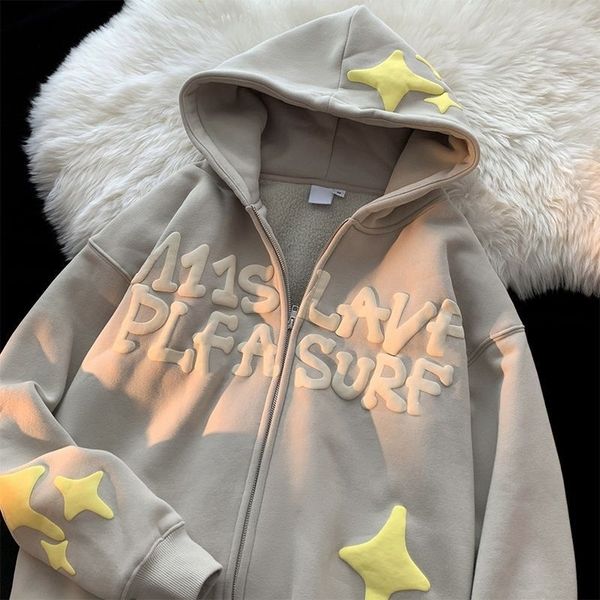 men's hoodies sweatshirts american letter print cardigan women's y2k street hip hop trend couple lazy wind loose zipper coat 23082, Black
men's hoodies sweatshirts american letter print cardigan women's y2k street hip hop trend couple lazy wind loose zipper coat 23082, Black