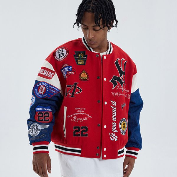 men s jackets american high street jacket retro fashion embroidery color contrast baseball jersey casual loose spring autumn 230826, Black;brown
men s jackets american high street jacket retro fashion embroidery color contrast baseball jersey casual loose spring autumn 230826, Black;brown
