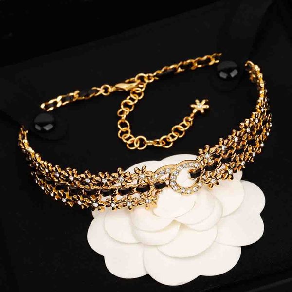 2023 luxury quality charm pendant necklace with diamond in black genuine leather in 18k gold plated have box stamp ps7525b, Golden
2023 luxury quality charm pendant necklace with diamond in black genuine leather in 18k gold plated have box stamp ps7525b, Golden