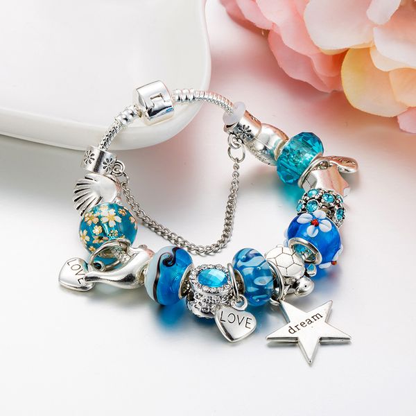 elastic crystal bracelet blue glazed star shell dolphin ocean series bracelet starfish turtle bead adjustable women's bracelet hipl985, Golden;silver
elastic crystal bracelet blue glazed star shell dolphin ocean series bracelet starfish turtle bead adjustable women's bracelet hipl985, Golden;silver