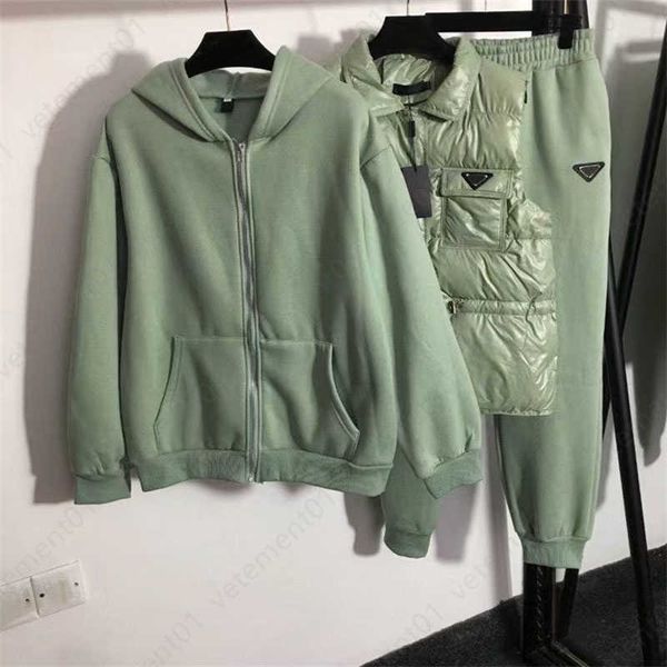 women two piece set tracksuit designer clothe cotton vest and long-sleeved hooded zipper jacket with padded casual sweatpants three-piece se, White
women two piece set tracksuit designer clothe cotton vest and long-sleeved hooded zipper jacket with padded casual sweatpants three-piece se, White