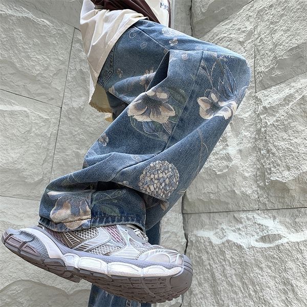 men's jeans mens fashion printed 2023 autumn floral denim mopping trousers korean style high street loose hip hop wide leg jean pants 2, Blue
men's jeans mens fashion printed 2023 autumn floral denim mopping trousers korean style high street loose hip hop wide leg jean pants 2, Blue