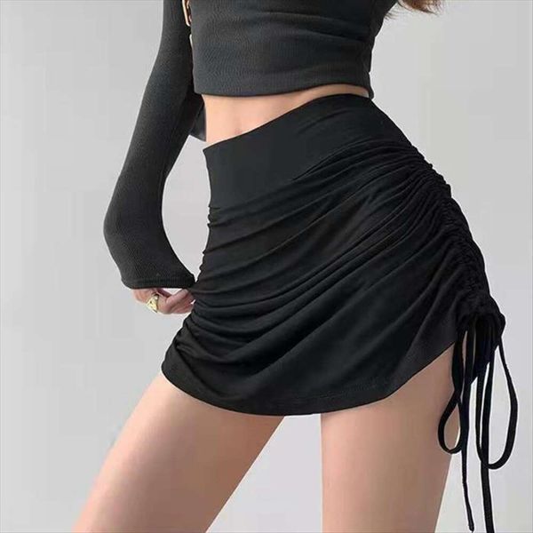 girl style straps drawstring folded skirt womens skinny half length tight dancing fitness short, Black
girl style straps drawstring folded skirt womens skinny half length tight dancing fitness short, Black