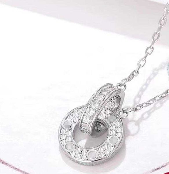 n9sv card double ring necklace titanium steel plated chain pendant star collar, Silver
n9sv card double ring necklace titanium steel plated chain pendant star collar, Silver