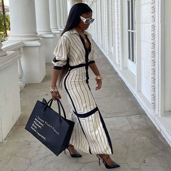 basic casual dresse s fashion shirt dress turn down collar button elegant office lady long sleeve women striped maxi 230826, Black;gray
basic casual dresse s fashion shirt dress turn down collar button elegant office lady long sleeve women striped maxi 230826, Black;gray