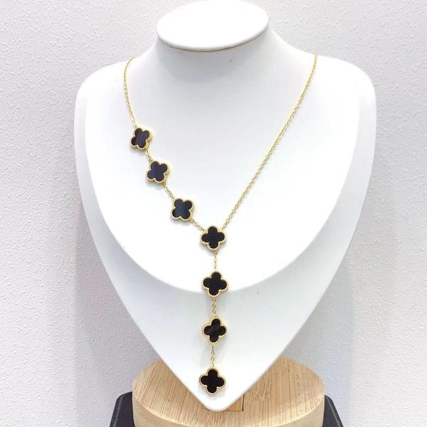 long tassel flower designer necklace female temperament high-grade delicate hanging neck double-sided clover jewelry collarbone chain, Silver
long tassel flower designer necklace female temperament high-grade delicate hanging neck double-sided clover jewelry collarbone chain, Silver
