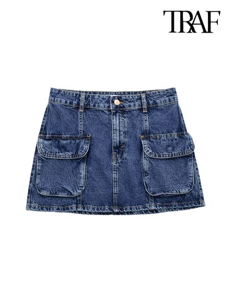 skirts traf women fashion patch pockets denim cargo mini skirt vintage high waist zipper fly female mujer 230826, Black
skirts traf women fashion patch pockets denim cargo mini skirt vintage high waist zipper fly female mujer 230826, Black