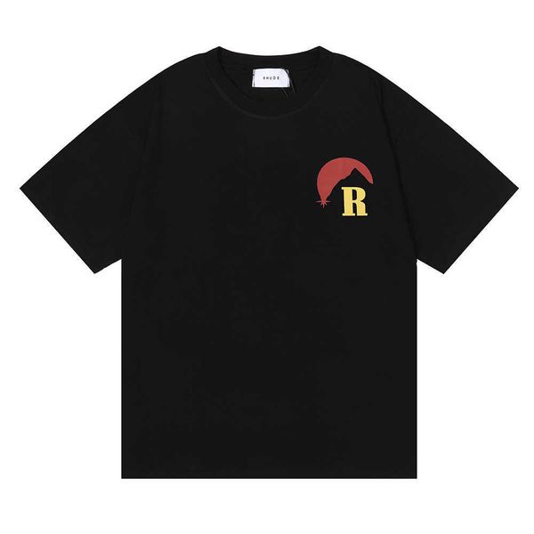summer new fashion rhude moonlight printing double yarn pure cotton short sleeve t-shirt for men and women, White;black
summer new fashion rhude moonlight printing double yarn pure cotton short sleeve t-shirt for men and women, White;black