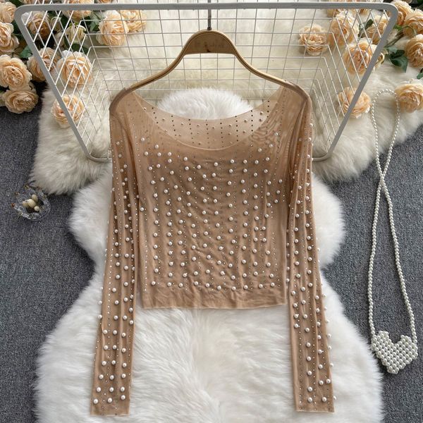 women s t shirt korean style all matched beading women t shirts long sleeved hollow out chic lace summer o neck female tees 230826, White
women s t shirt korean style all matched beading women t shirts long sleeved hollow out chic lace summer o neck female tees 230826, White