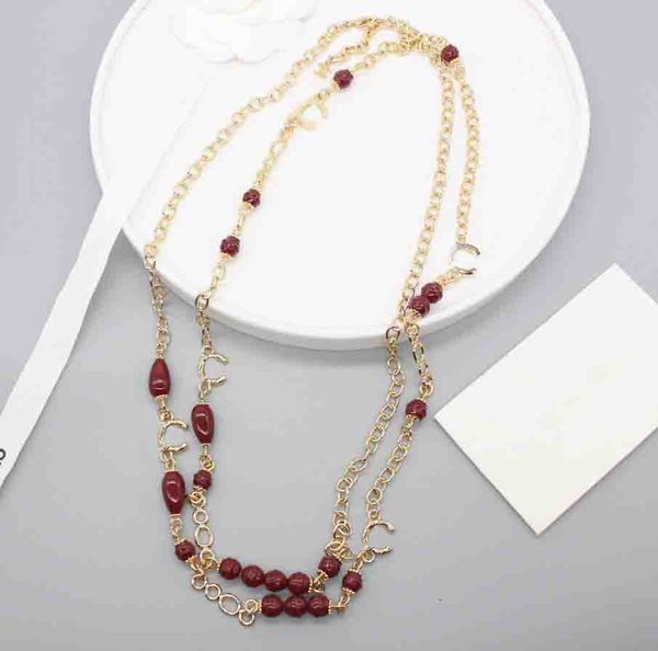 2023 luxury quality charm sweater chain charm pendant necklace with dk red color in 18k gold plated have box stamp ps7559b, Silver
2023 luxury quality charm sweater chain charm pendant necklace with dk red color in 18k gold plated have box stamp ps7559b, Silver