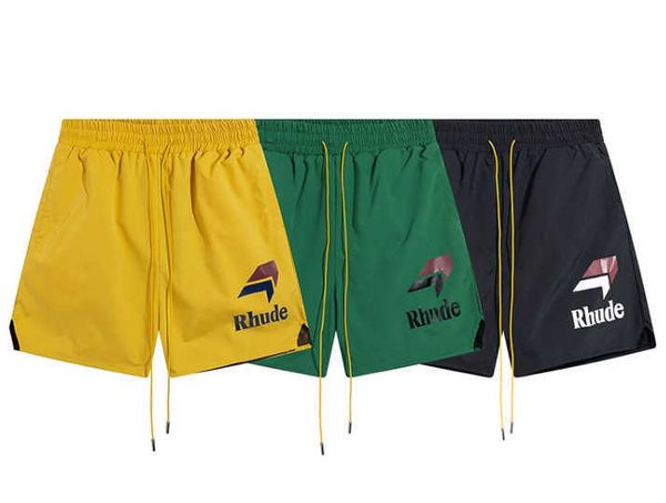 rhude high street fashion letter print drawstring casual beach pants loose shorts, White;black
rhude high street fashion letter print drawstring casual beach pants loose shorts, White;black