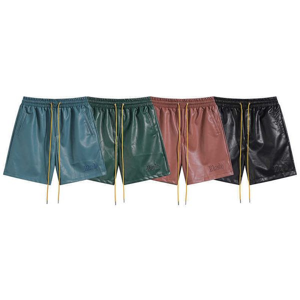 chaopai rhude letter embroidered elastic pu leather shorts for men and women high street beach sports capris, White;black
chaopai rhude letter embroidered elastic pu leather shorts for men and women high street beach sports capris, White;black
