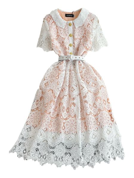 casual dresses mesh flower embroidery elegant metal button belt lapel collar slim dress women evening party hook flower hollow vestido 2024, Black;gray
casual dresses mesh flower embroidery elegant metal button belt lapel collar slim dress women evening party hook flower hollow vestido 2024, Black;gray