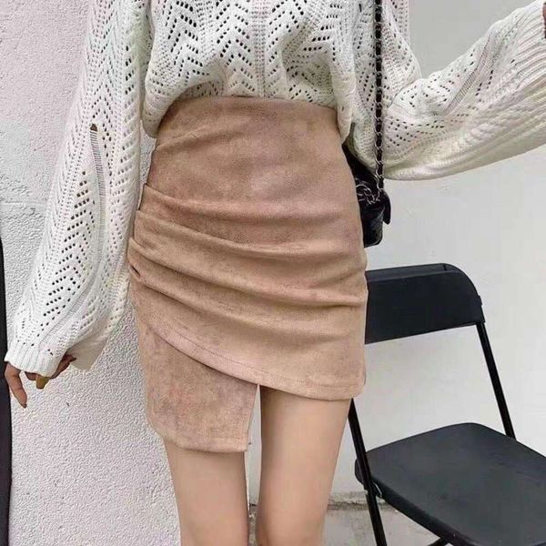 spring and autumn style black skirt high waisted korean short a line womens wear
